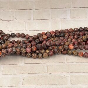 Leopardskin Jasper 8mm Round Beads Strand Jewelry Making Supplies
